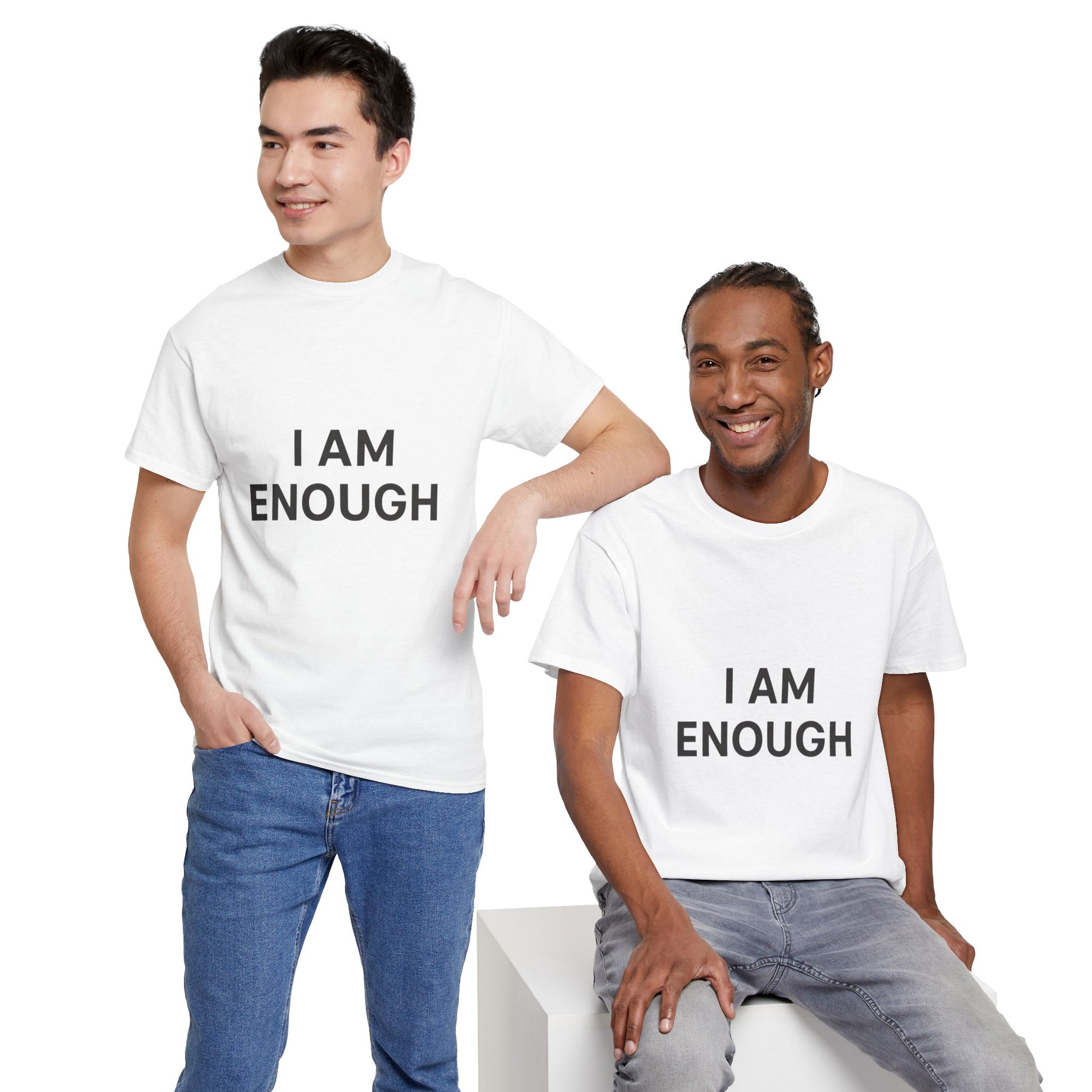 Empowering Unisex Heavy Cotton Tee - I Am Enough, Affirmation Shirt, Motivational T-Shirt, Gift for Self-Love, Casual Everyday Tee
