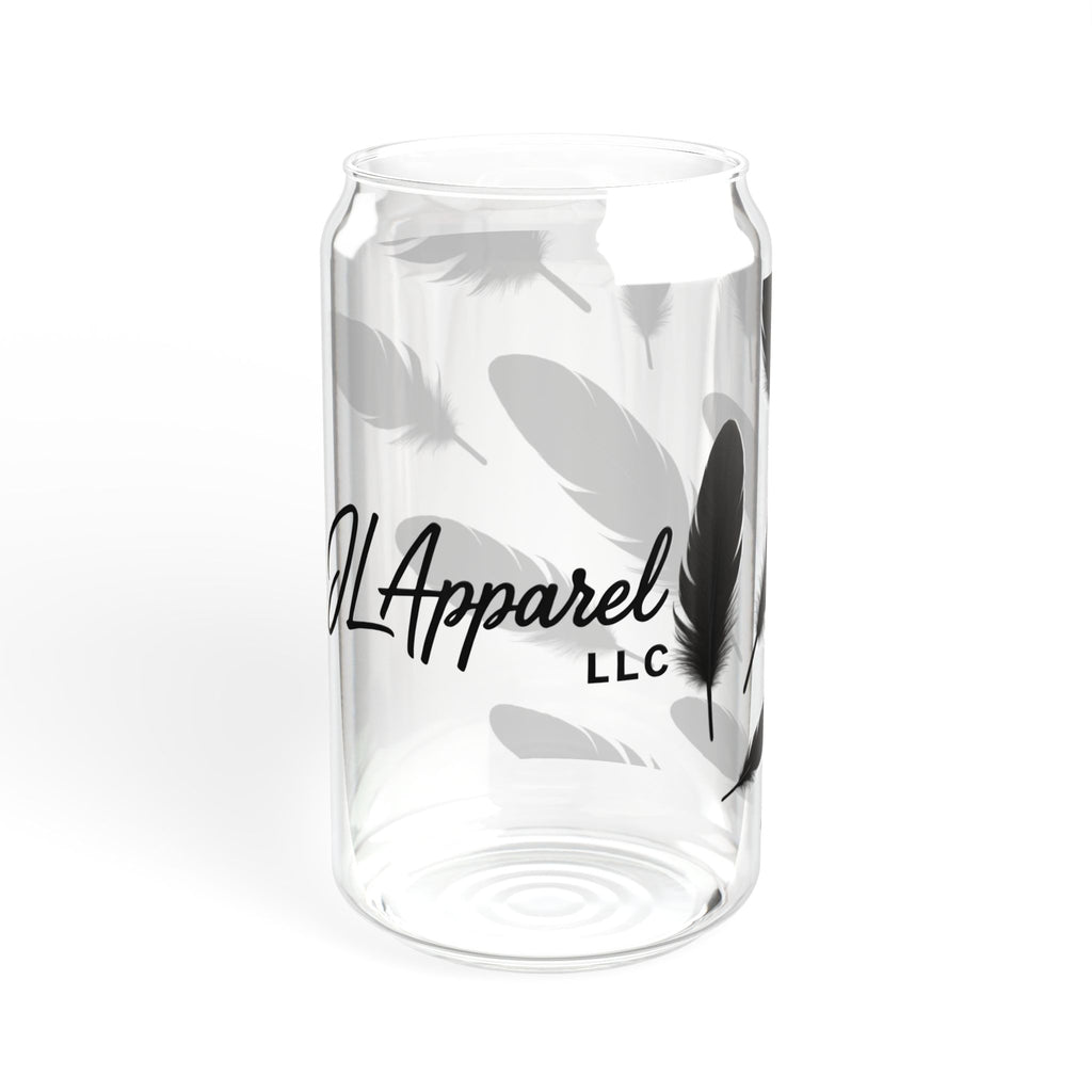 Feather Design Sipper Glass - Stylish Drinking Jar, Eco-Friendly Beverage Container, Perfect Gift for Home, Parties, and Events