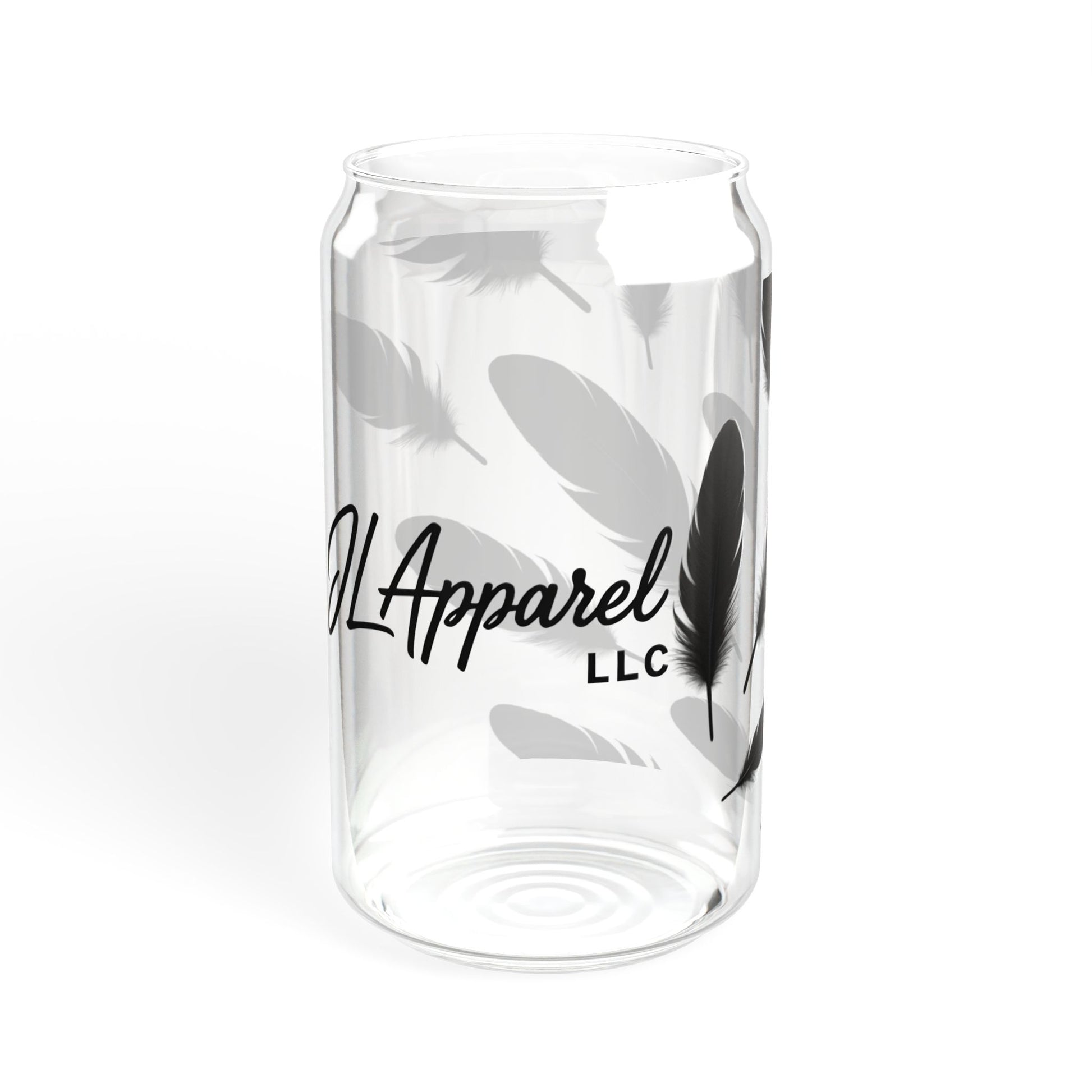 Feather Design Sipper Glass - Stylish Drinking Jar, Eco-Friendly Beverage Container, Perfect Gift for Home, Parties, and Events