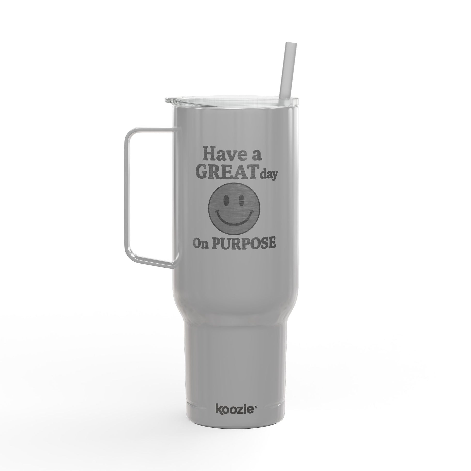 Insulated Tumbler, 40oz Smile Engraved Travel Mug, Perfect for Gifts, Everyday Use, Office, Camping, Holidays