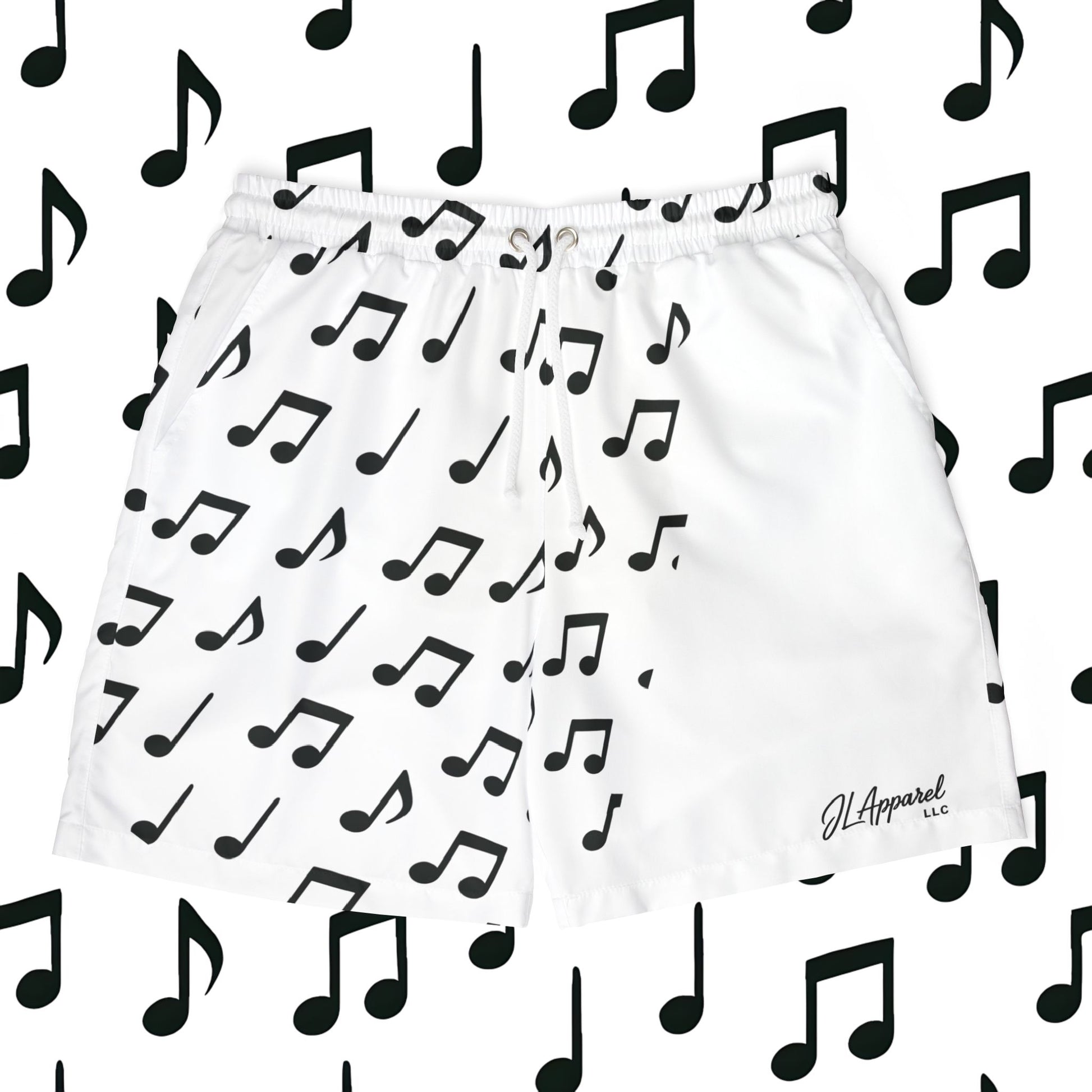 Musical Note Swim Shorts | Unisex Beachwear, Summer Swim Trunks, Gift for Music Lovers, Beach Party Essentials, Festival Gear