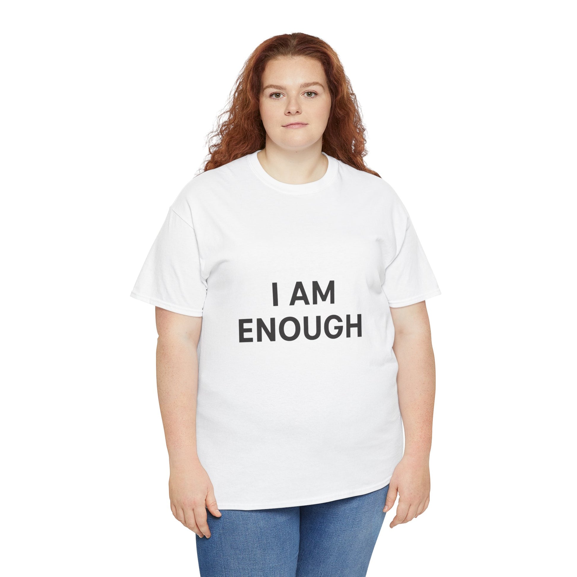 Empowering Unisex Heavy Cotton Tee - I Am Enough, Affirmation Shirt, Motivational T-Shirt, Gift for Self-Love, Casual Everyday Tee