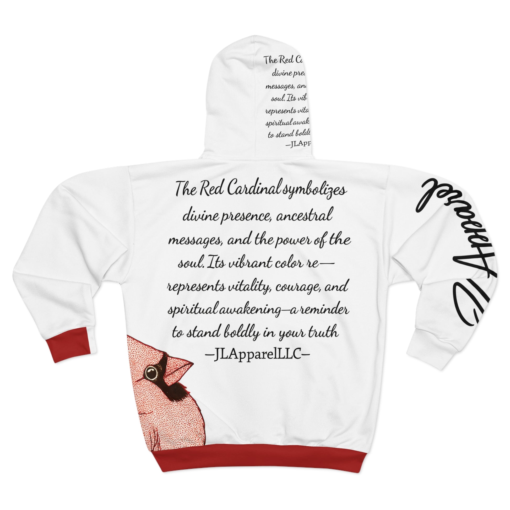 Unisex Zip Hoodie with Cardinal Design - Inspirational Philosophy, Spiritual Gift, Nature Lover's Apparel, Spring Fashion, Cozy Outerwear