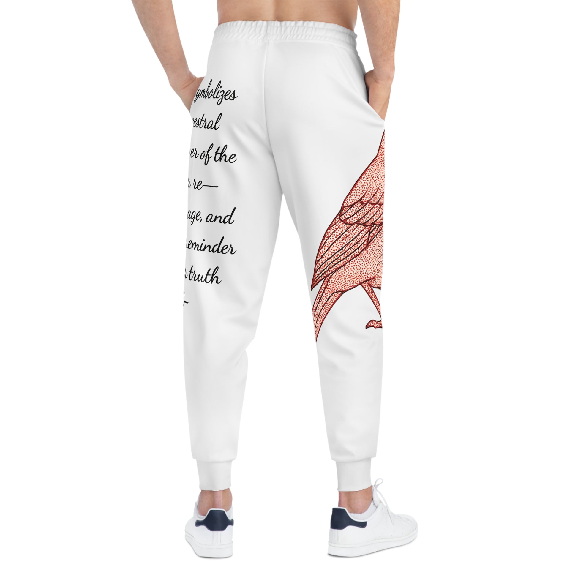 Red Cardinal Athletic Joggers - Spiritual Symbolism, Comfortable Loungewear, Gift for Nature Lovers, Wellness Apparel, Vibrant Activewear