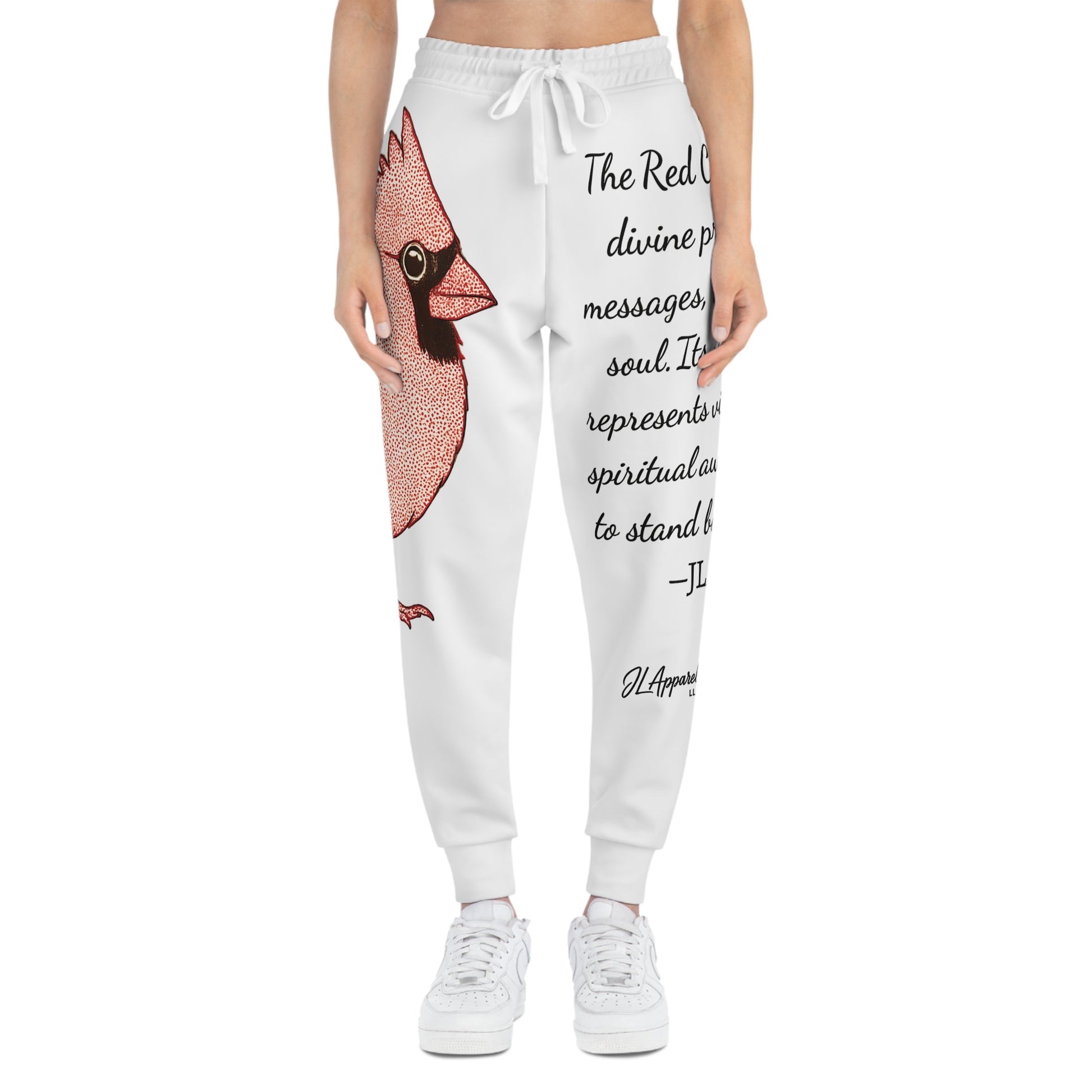 Red Cardinal Athletic Joggers - Spiritual Symbolism, Comfortable Loungewear, Gift for Nature Lovers, Wellness Apparel, Vibrant Activewear