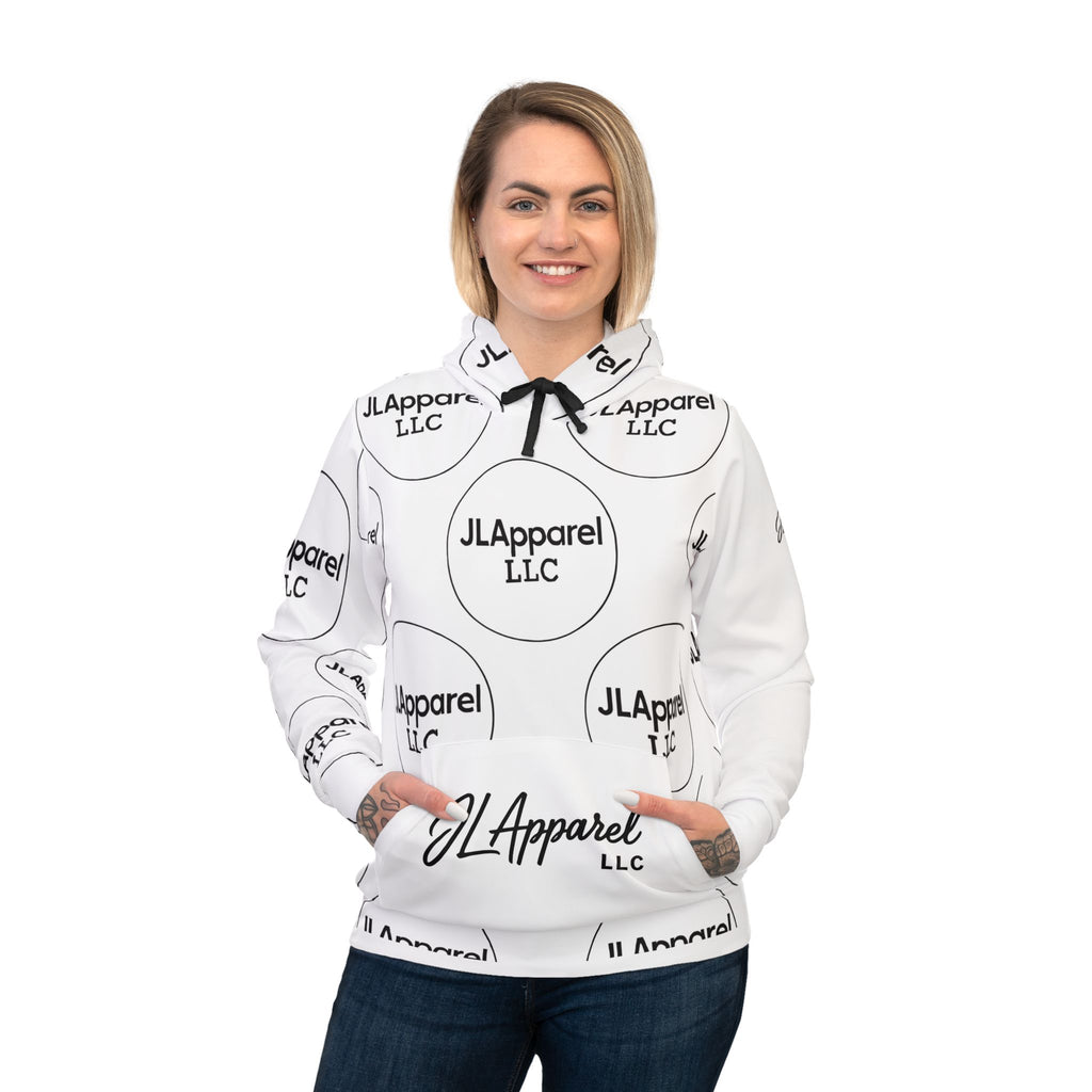Athletic Hoodie with JLApparel Logo, Trendy Sportswear, Casual Outfit, Gift for Fitness Enthusiasts, Unisex Activewear