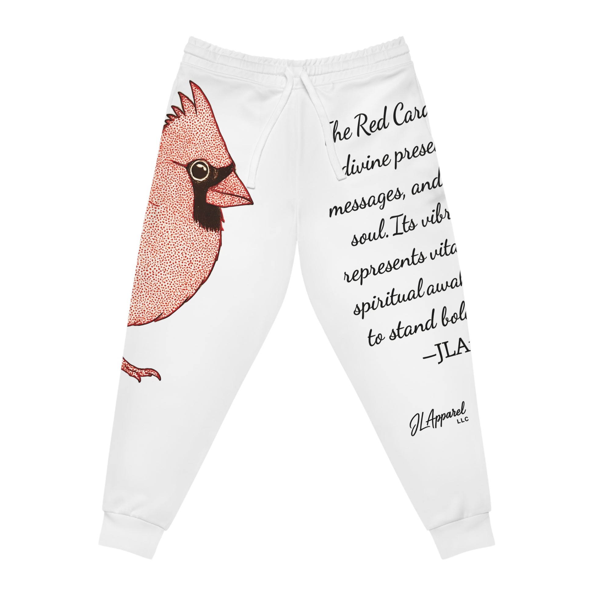 Red Cardinal Athletic Joggers - Spiritual Symbolism, Comfortable Loungewear, Gift for Nature Lovers, Wellness Apparel, Vibrant Activewear
