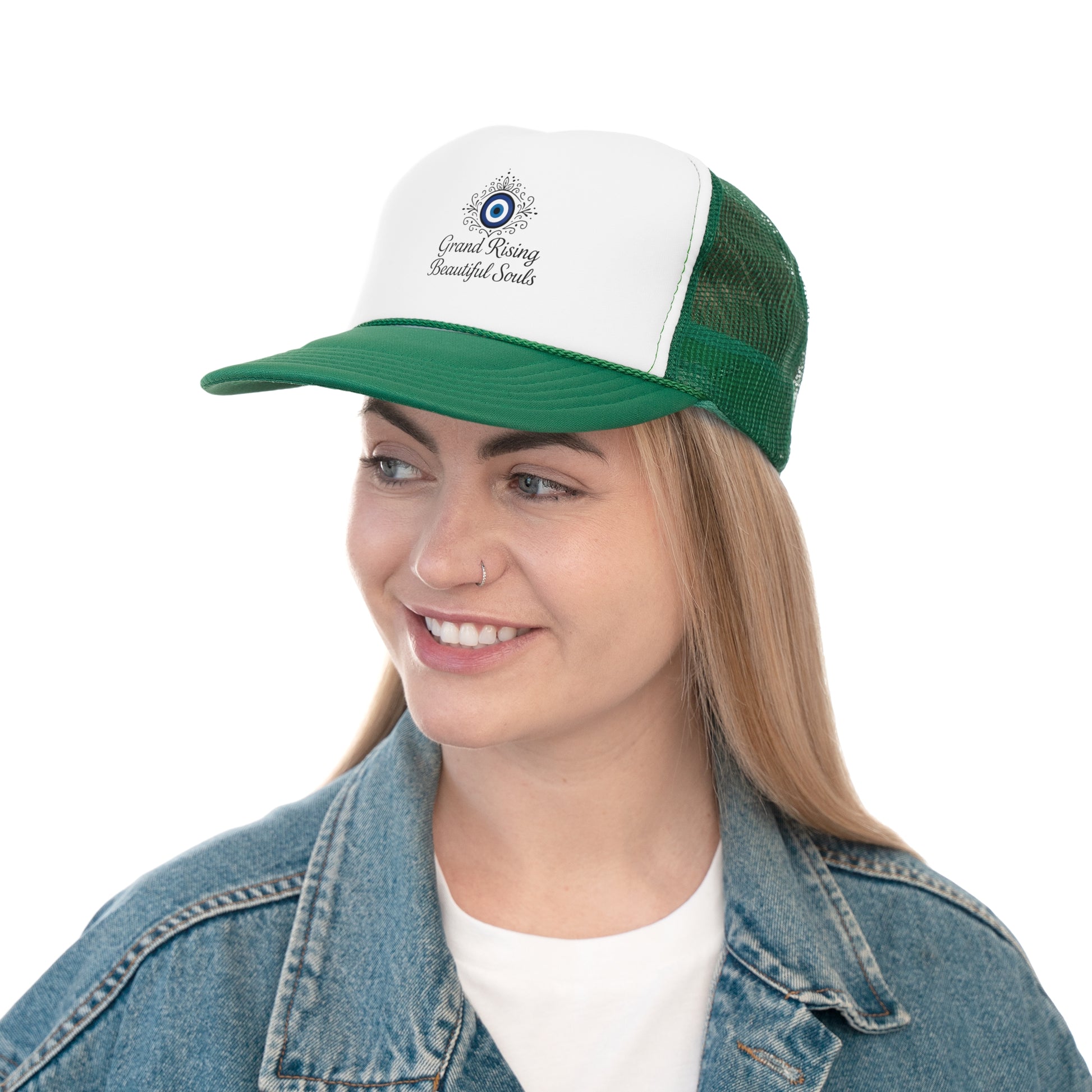 Grand Rising Beautiful Souls Trucker Cap, Inspirational Snapback Hat, Spiritual Gifts, Bohemian Style Cap, Unique Outdoors Headwear