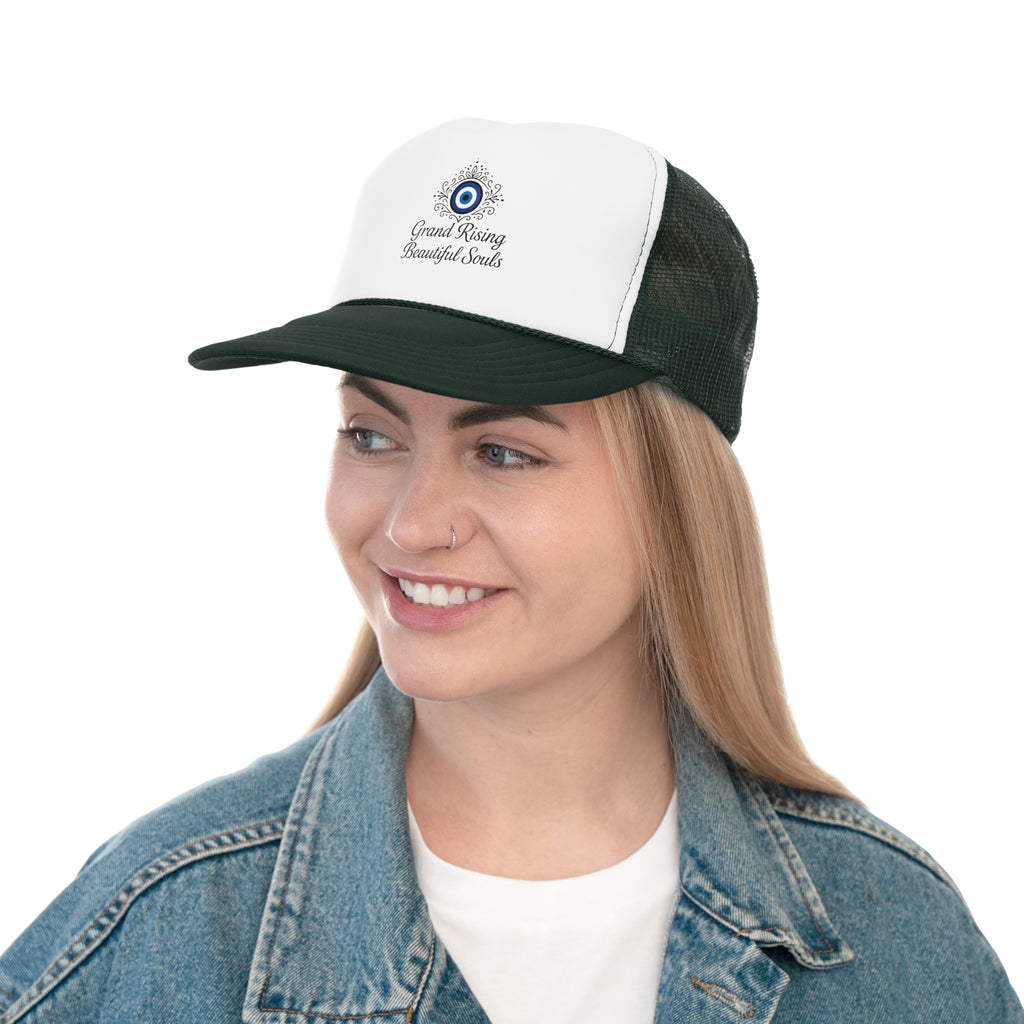 Grand Rising Beautiful Souls Trucker Cap, Inspirational Snapback Hat, Spiritual Gifts, Bohemian Style Cap, Unique Outdoors Headwear