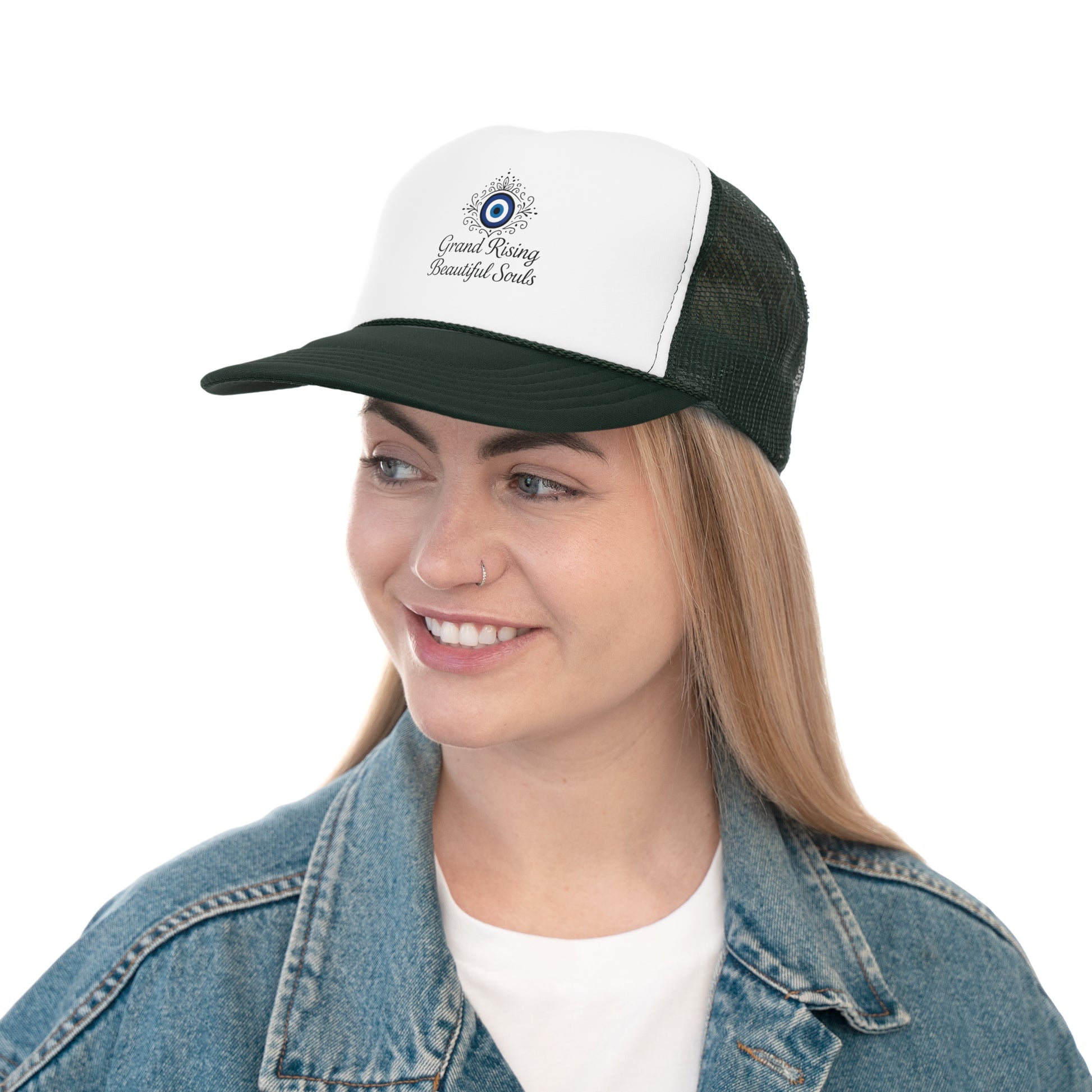 Grand Rising Beautiful Souls Trucker Cap, Inspirational Snapback Hat, Spiritual Gifts, Bohemian Style Cap, Unique Outdoors Headwear