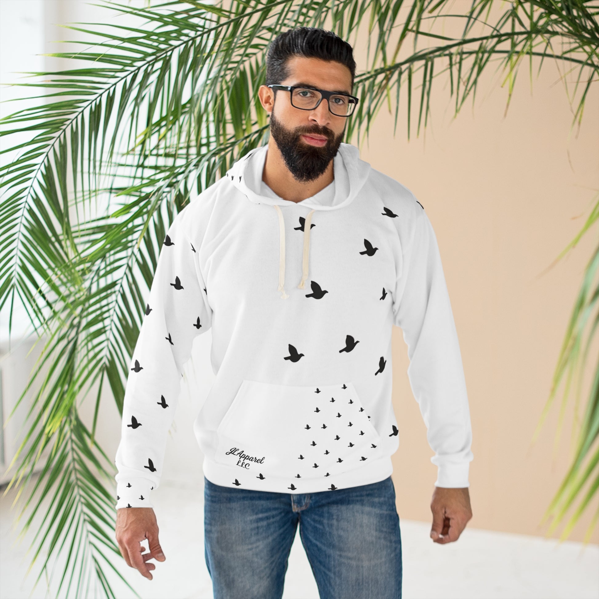 Elegant Bird Print Pullover Hoodie, Cozy Everyday Wear, Perfect for Relaxation, Gift for Nature Lovers, Ideal for Casual Outings, [...]