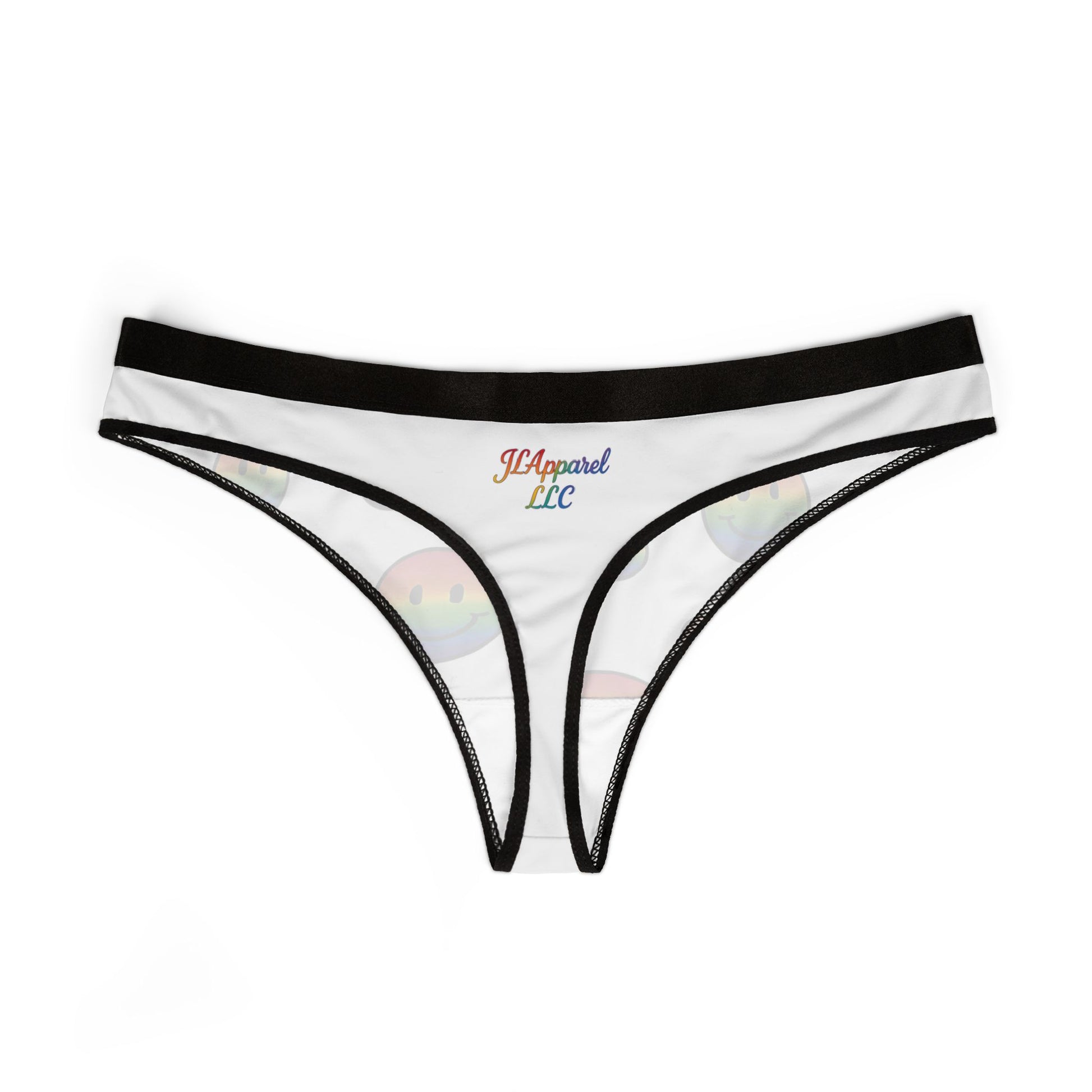 Fun Rainbow Smile Women's Thongs, Cute Underwear, Pride Apparel, Comfortable Lingerie, Floral Gifts for Her, Unique Women's Intimates