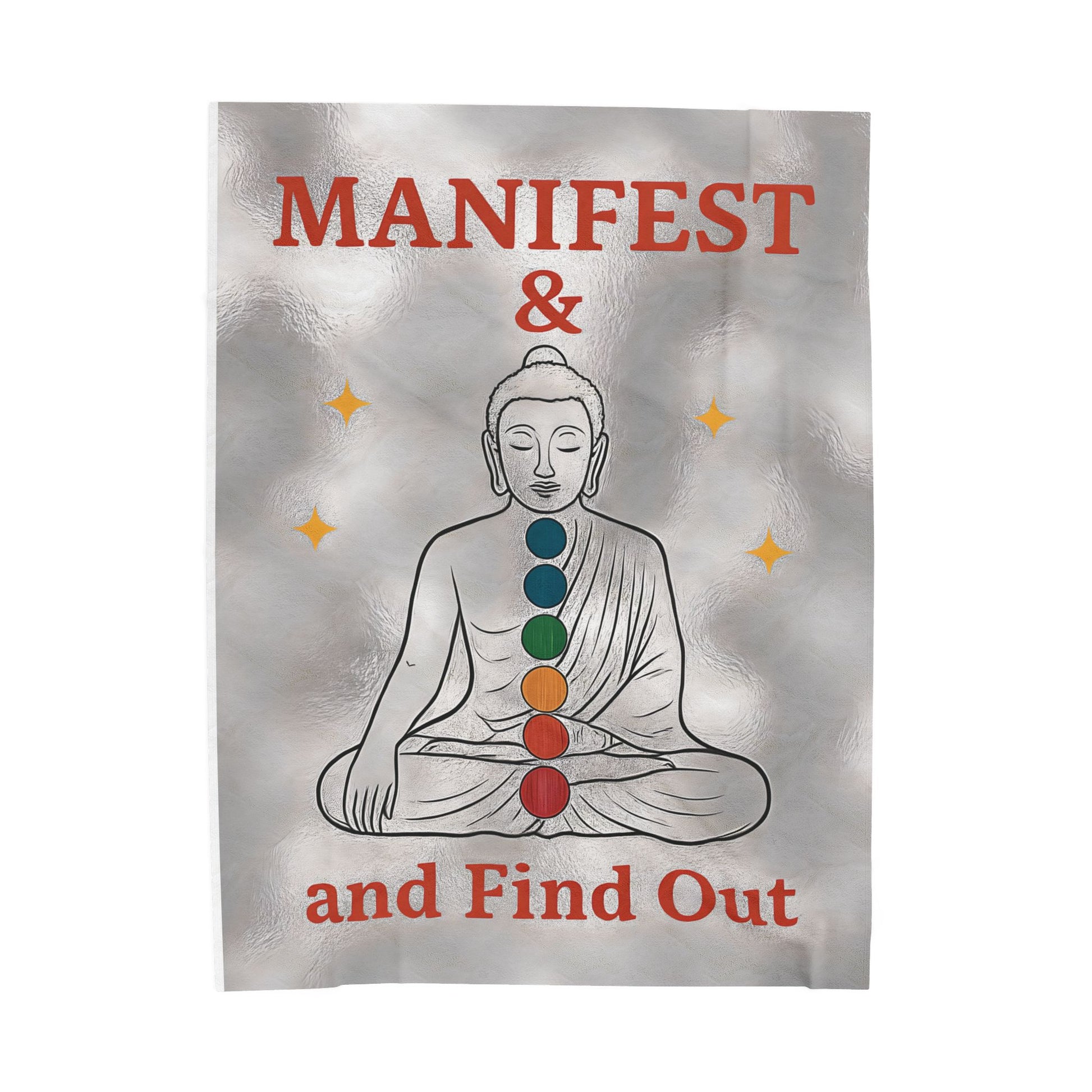 Buddha Manifestation Plush Blanket, Cozy Meditation Throw, Spiritual Home Decor, Inspirational Gift, Mindfulness Blanket