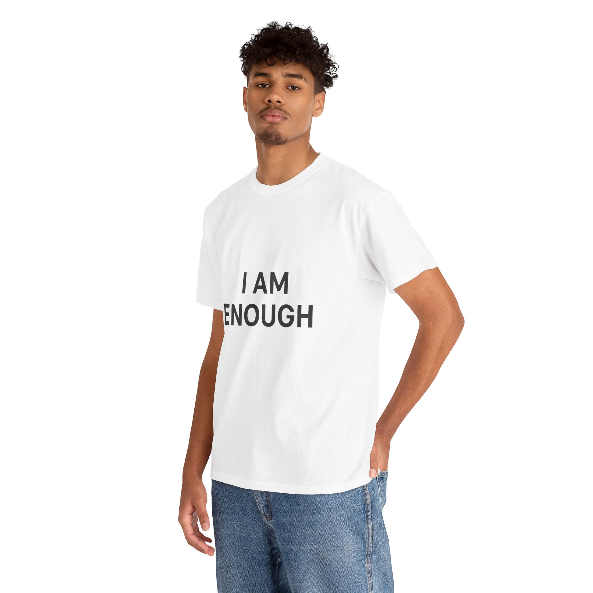 Empowering Unisex Heavy Cotton Tee - I Am Enough, Affirmation Shirt, Motivational T-Shirt, Gift for Self-Love, Casual Everyday Tee
