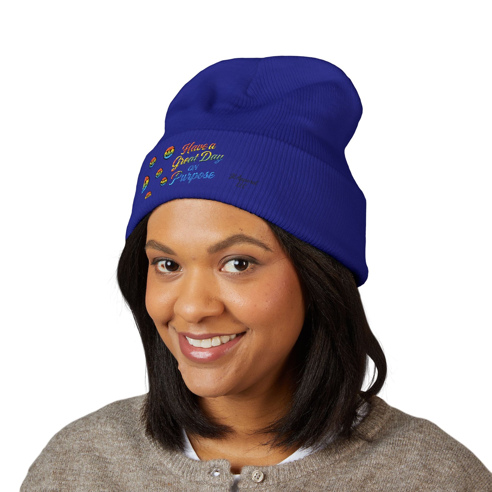 Colorful Embroidered Beanie | Cozy Gift, Winter Accessory, Positive Vibes, Casual Style, Unisex Headwear
