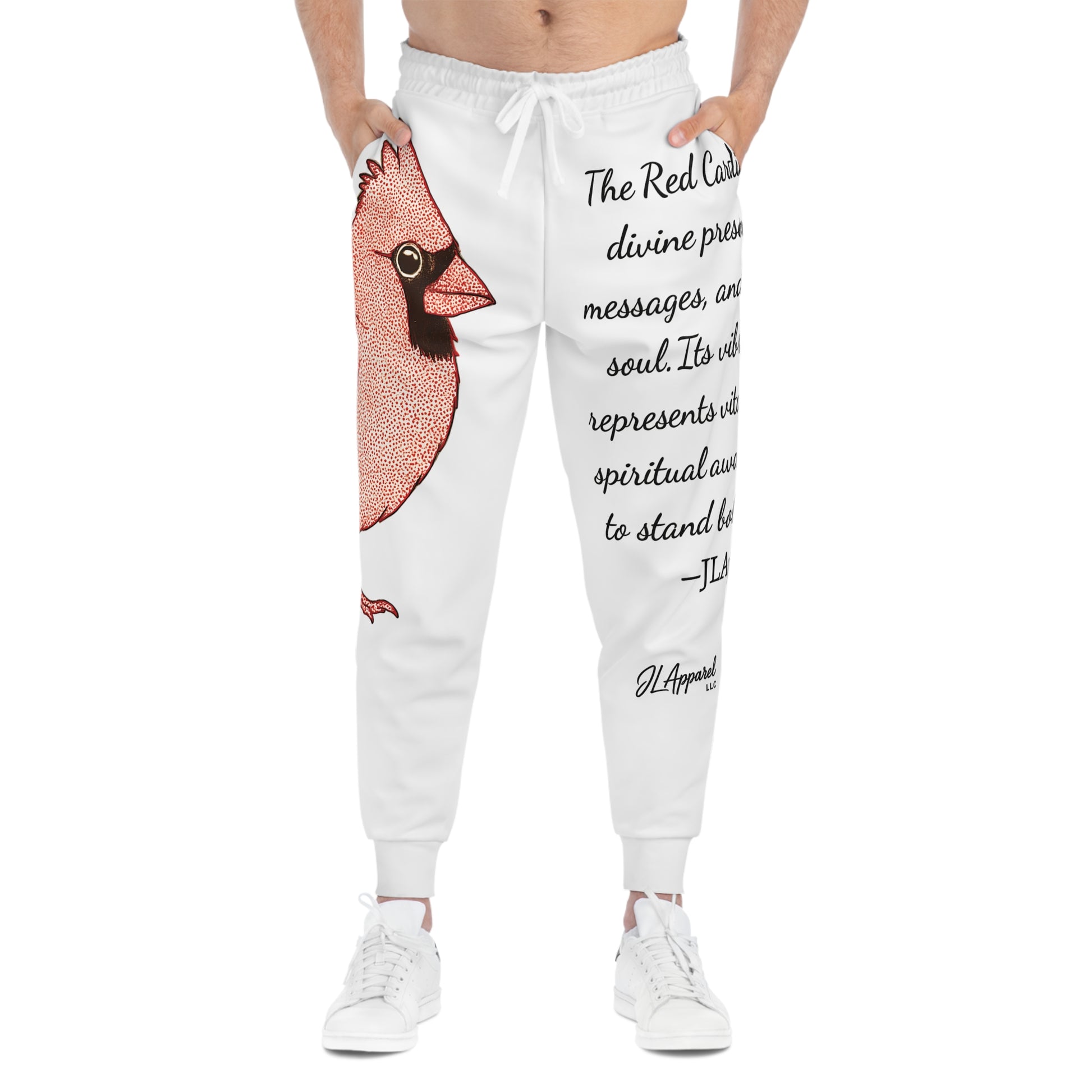 Red Cardinal Athletic Joggers - Spiritual Symbolism, Comfortable Loungewear, Gift for Nature Lovers, Wellness Apparel, Vibrant Activewear