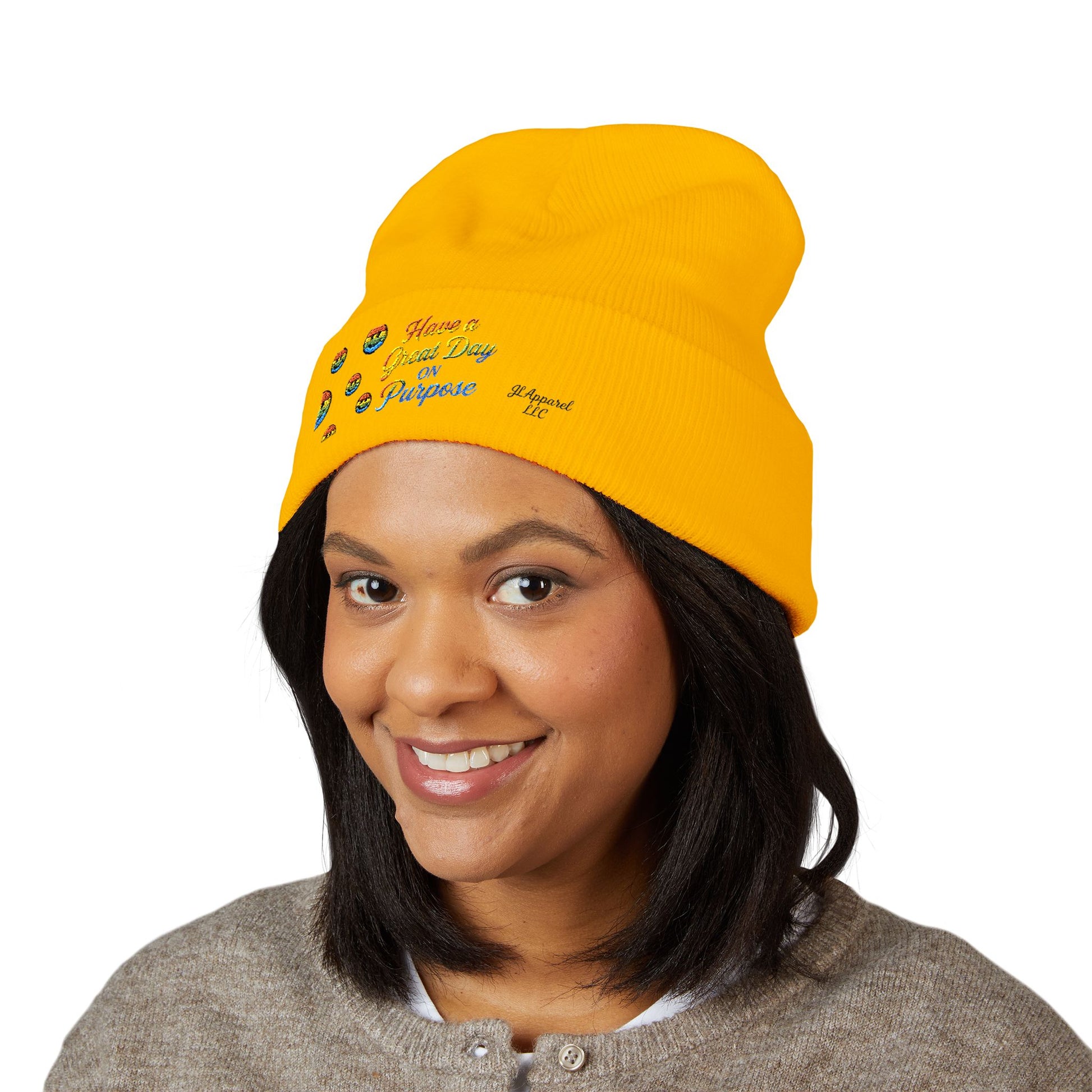 Colorful Embroidered Beanie | Cozy Gift, Winter Accessory, Positive Vibes, Casual Style, Unisex Headwear