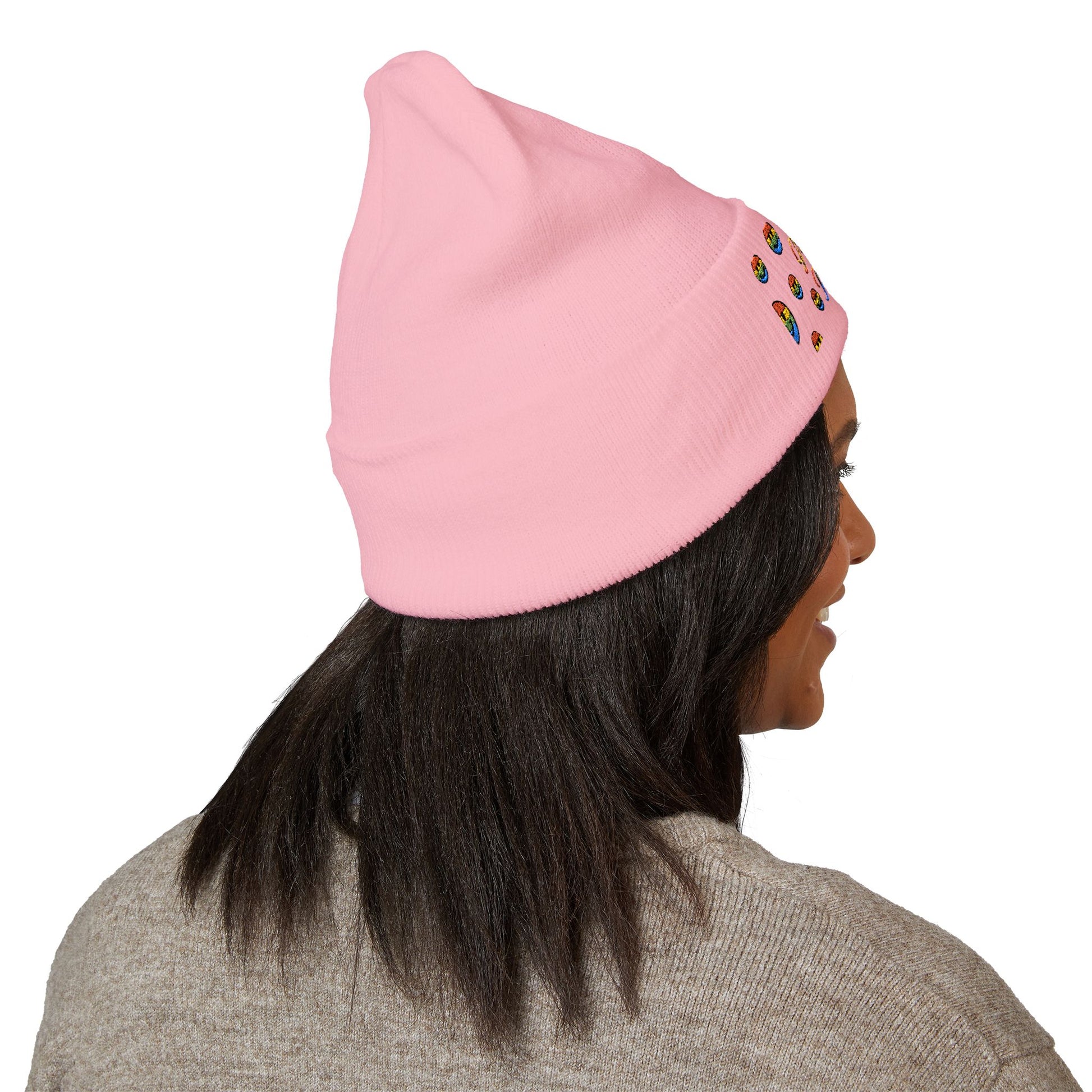 Colorful Embroidered Beanie | Cozy Gift, Winter Accessory, Positive Vibes, Casual Style, Unisex Headwear