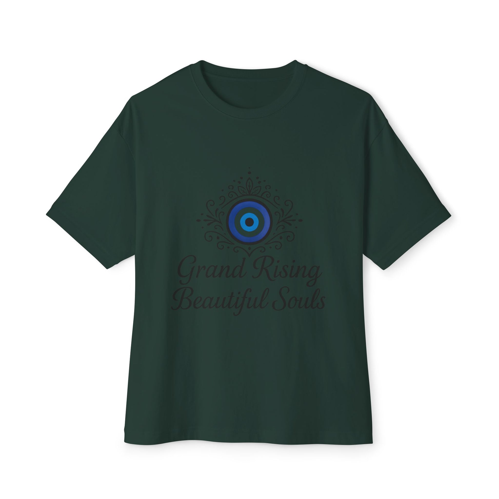 Grand Rising Unisex Oversized Boxy Tee with Eye Design, Spiritual T-Shirt, Positive Vibes Apparel, Gift for Soul Seekers, Relaxed Fit Shirt