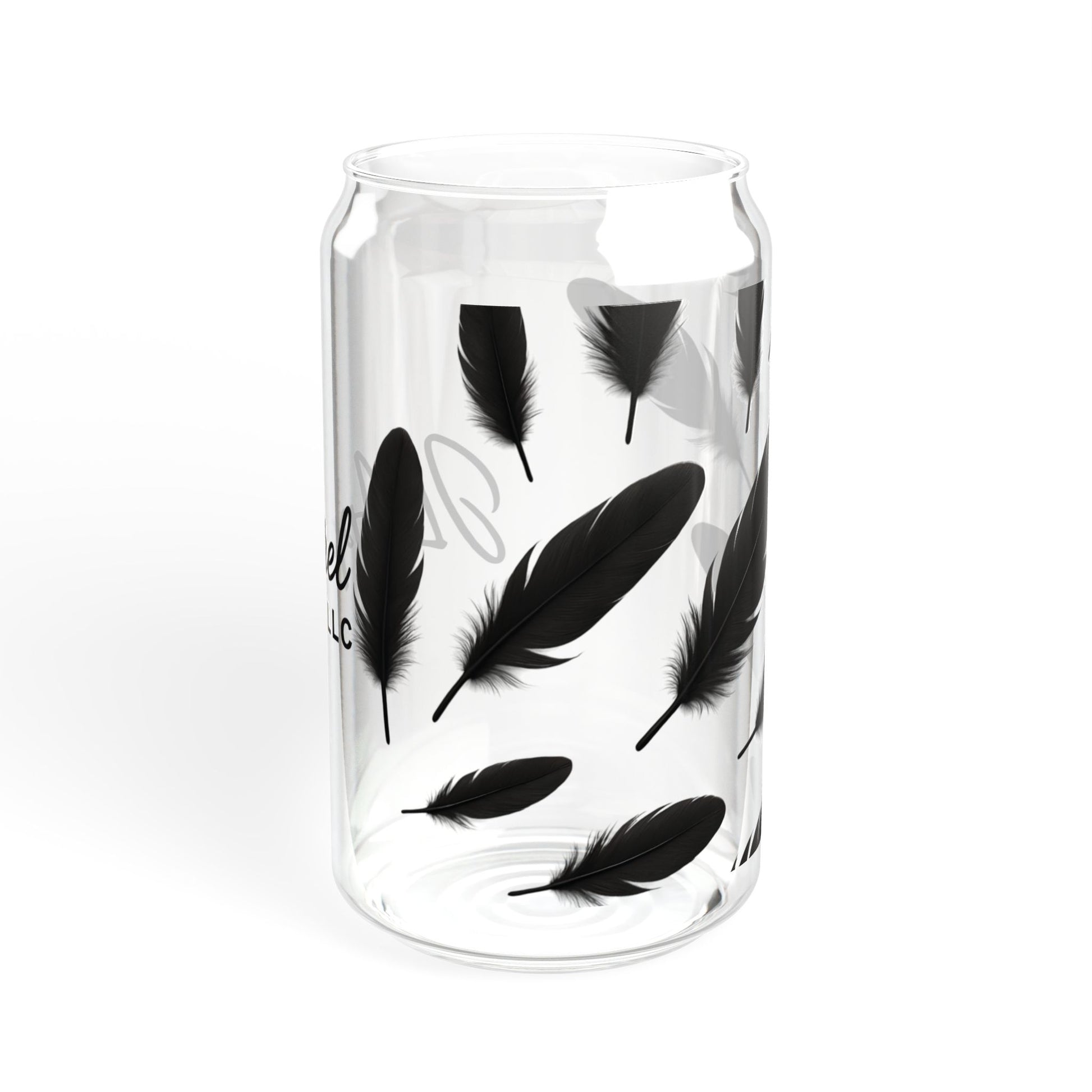 Feather Design Sipper Glass - Stylish Drinking Jar, Eco-Friendly Beverage Container, Perfect Gift for Home, Parties, and Events