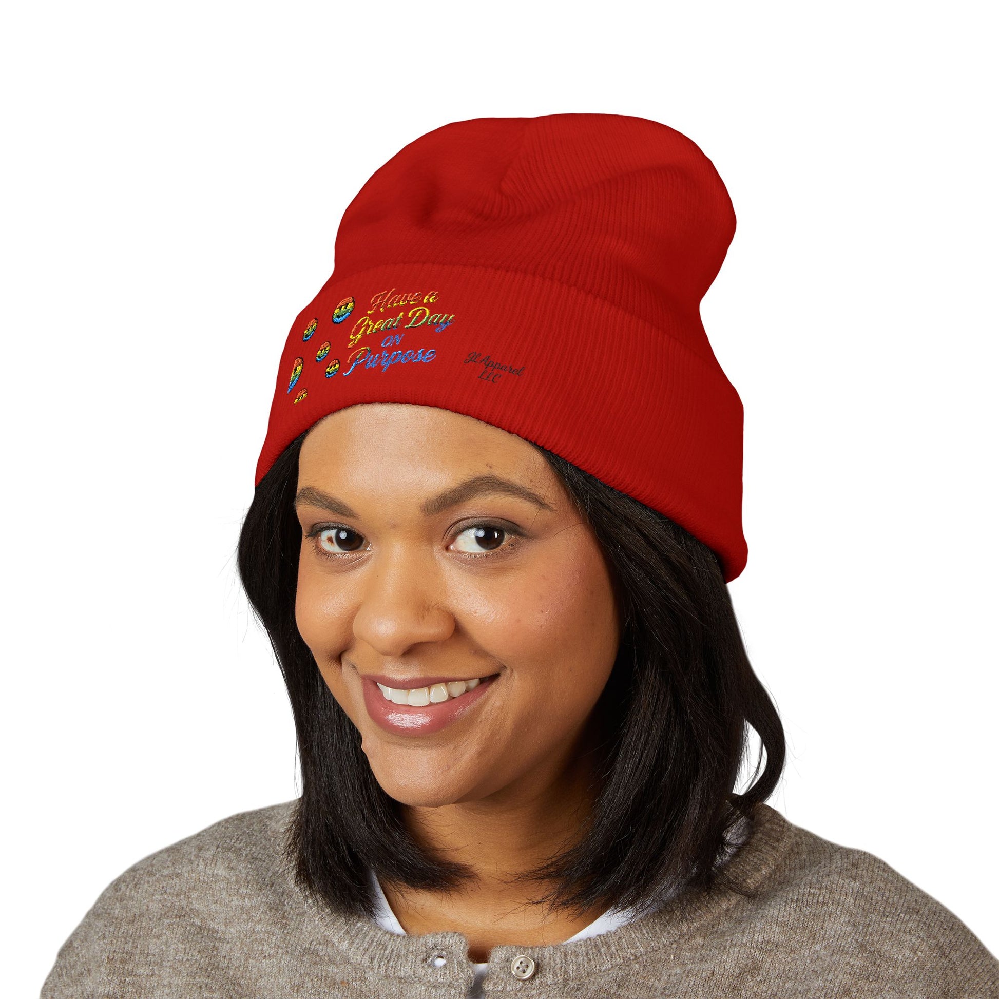 Colorful Embroidered Beanie | Cozy Gift, Winter Accessory, Positive Vibes, Casual Style, Unisex Headwear