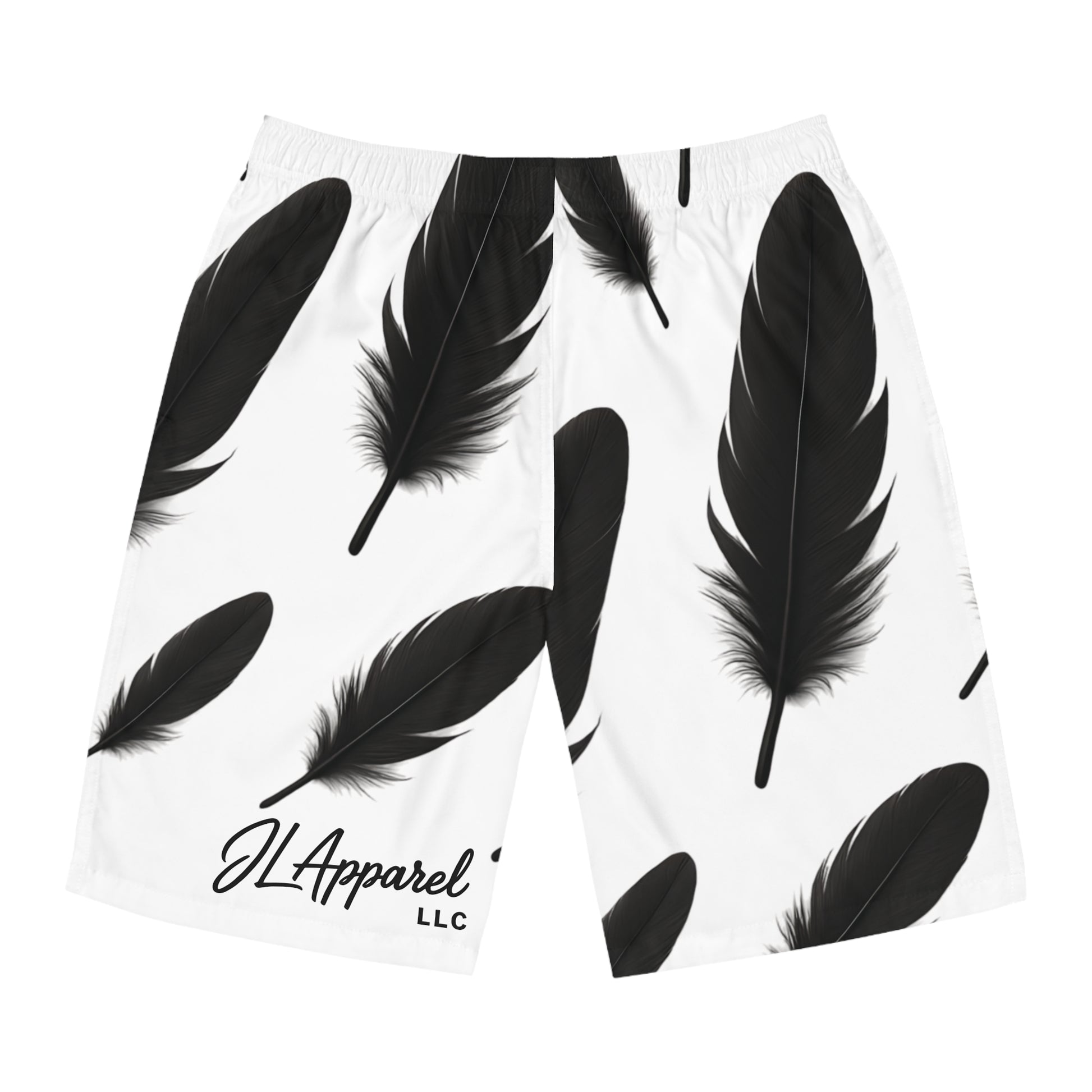 Feathered Men's Board Shorts - Stylish Summer Swim Trunks for Beach, Surfing, Pool Parties, Vacation Wear, and Casual Outings