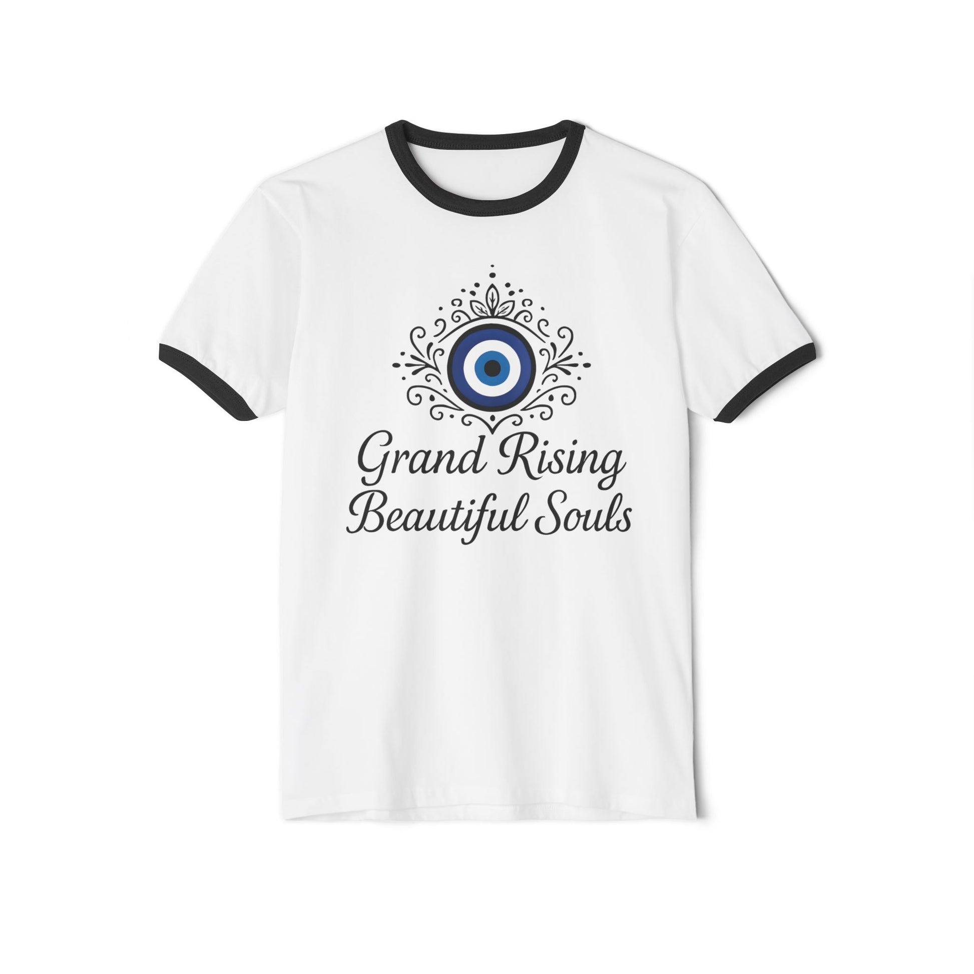 Grand Rising Beautiful Souls Ringer T-Shirt, Unisex Tee, Spiritual Apparel, Casual Wear, Gift for New Age Enthusiasts
