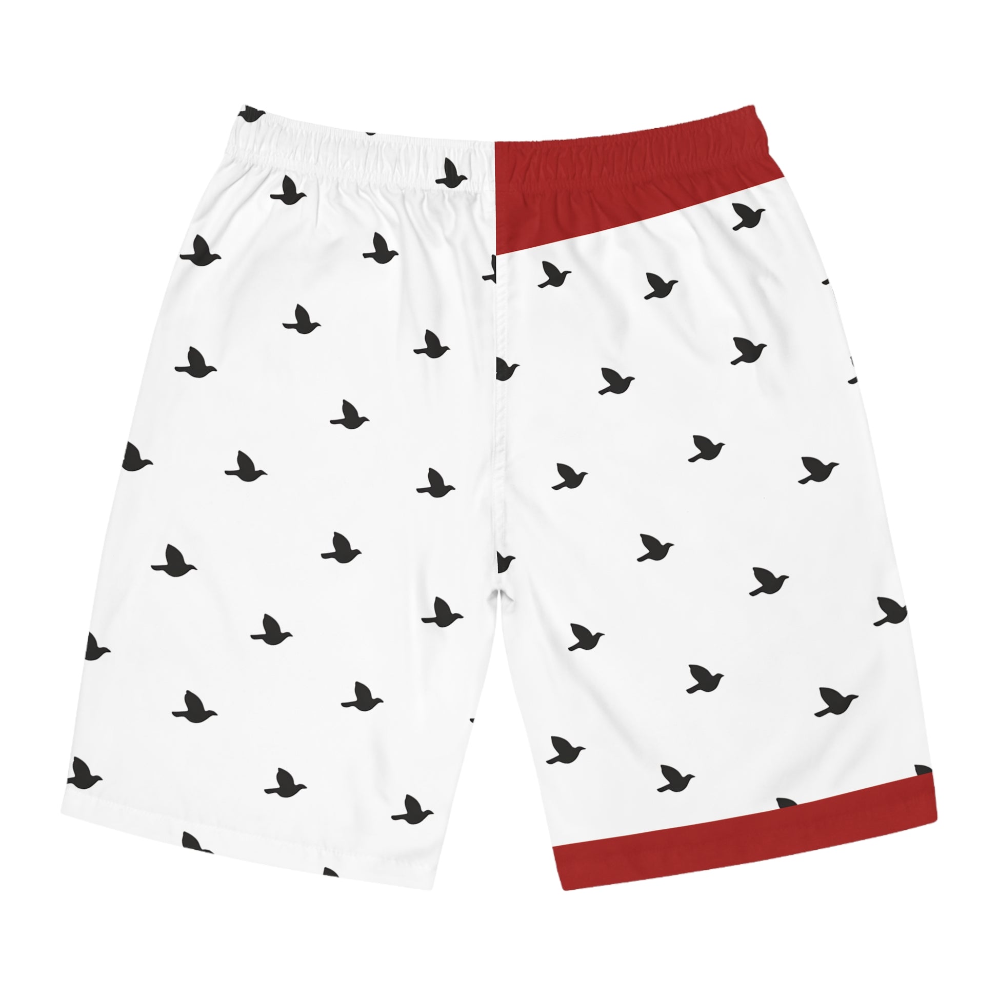 Men's Bird Pattern Board Shorts, Summer Swimwear, Beach Shorts, Vacation Essentials, Casual Style, Perfect for Warm Weather