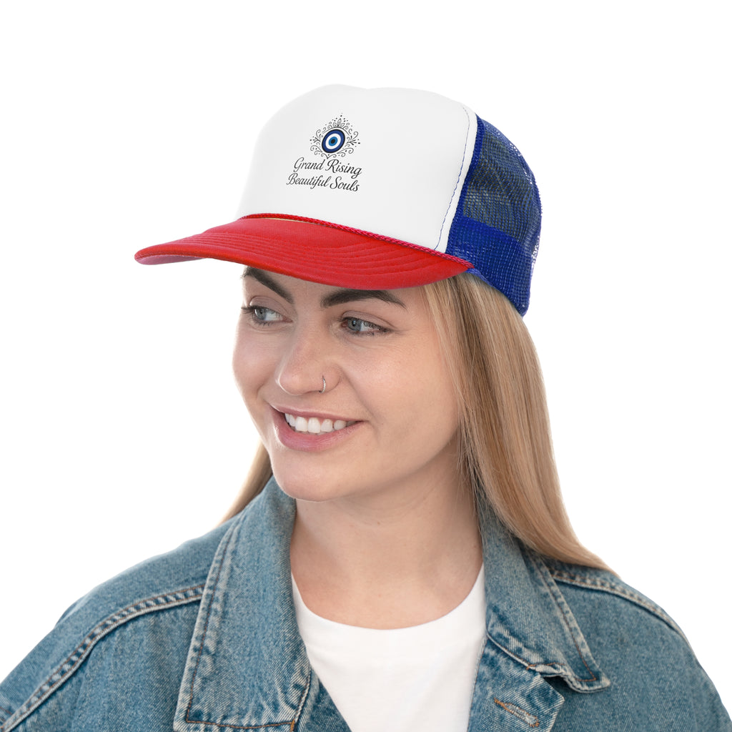 Grand Rising Beautiful Souls Trucker Cap, Inspirational Snapback Hat, Spiritual Gifts, Bohemian Style Cap, Unique Outdoors Headwear