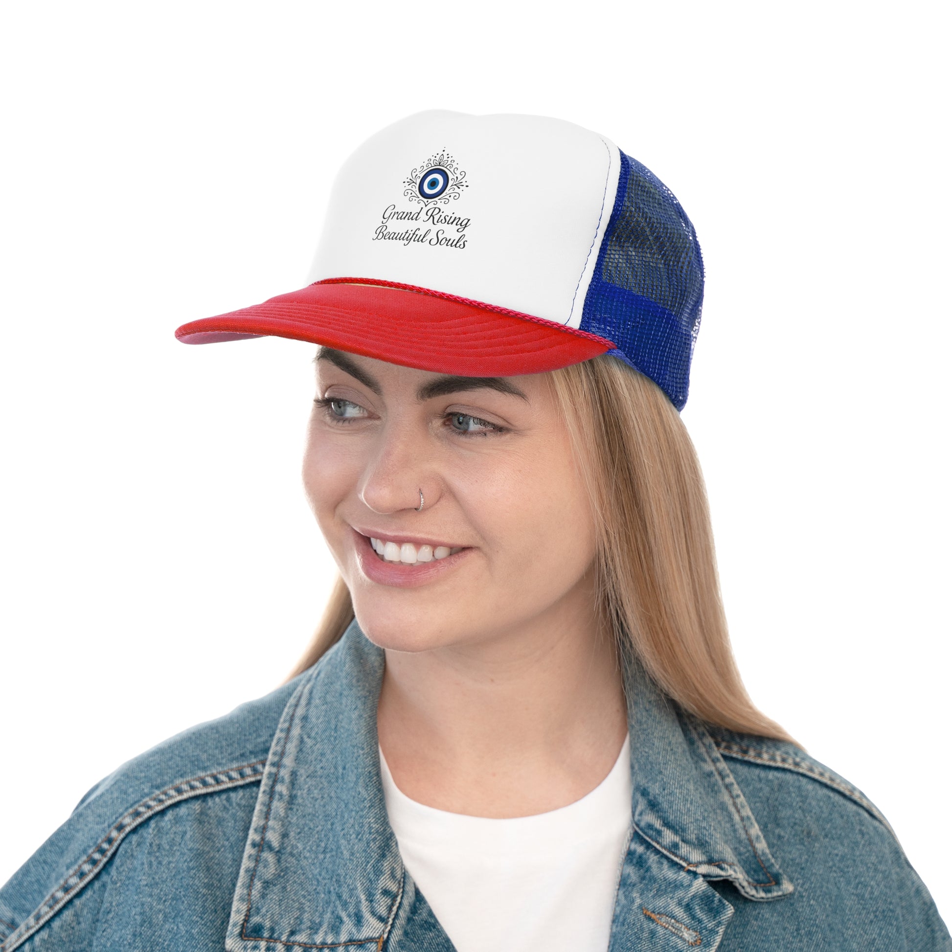 Grand Rising Beautiful Souls Trucker Cap, Inspirational Snapback Hat, Spiritual Gifts, Bohemian Style Cap, Unique Outdoors Headwear